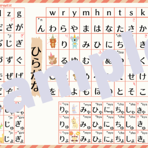Hiragana Chart Orange