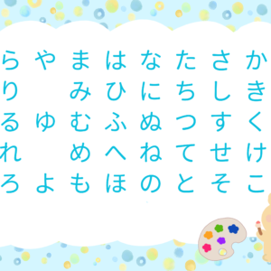 Japanese Hiragana Poster Bear Blue