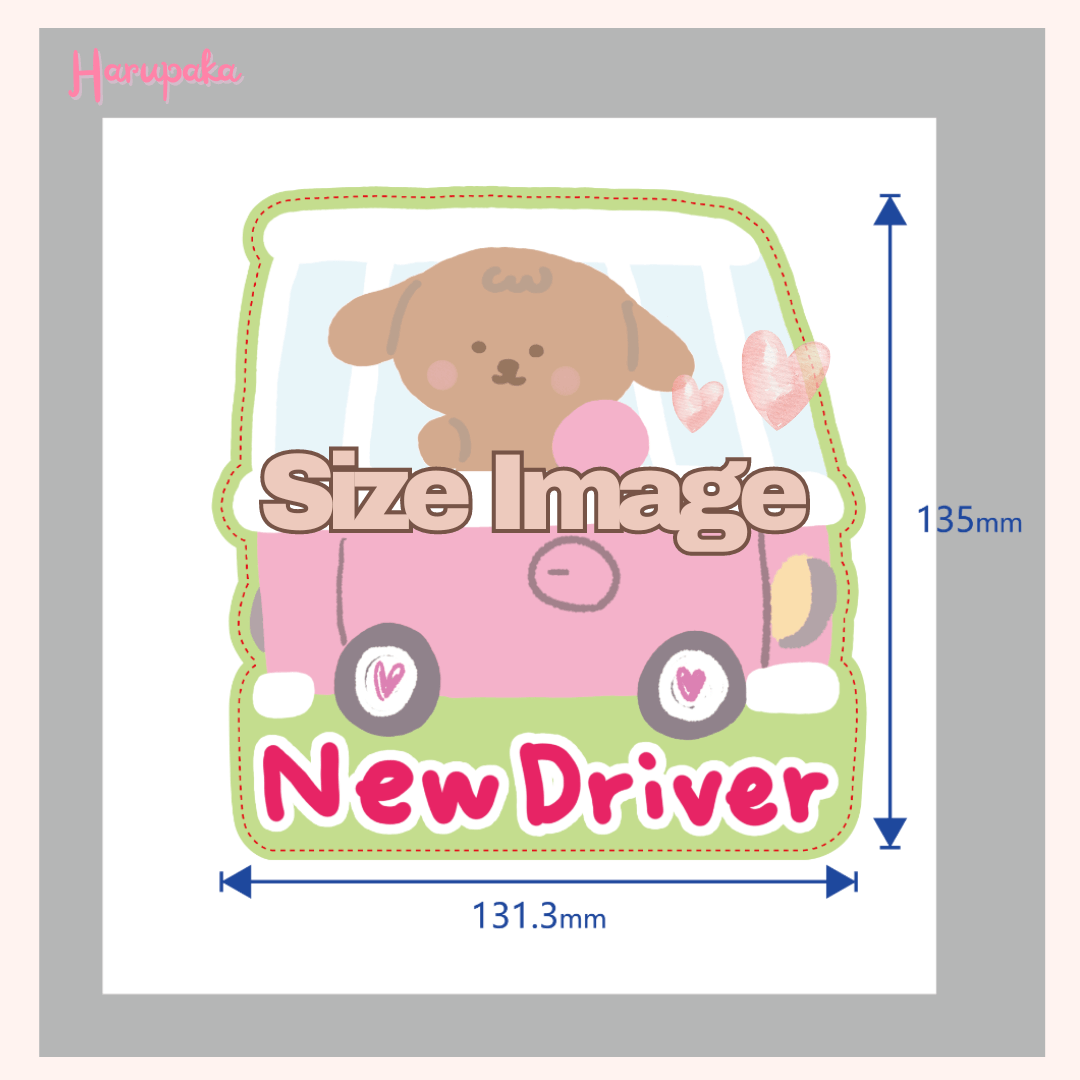 New Driver Car Decals | Vintage New Driver Car Stickers | Kawaii Dog Car Stickers - Image 2