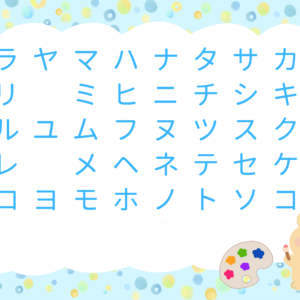 Japanese Katakana Poster Bear Blue