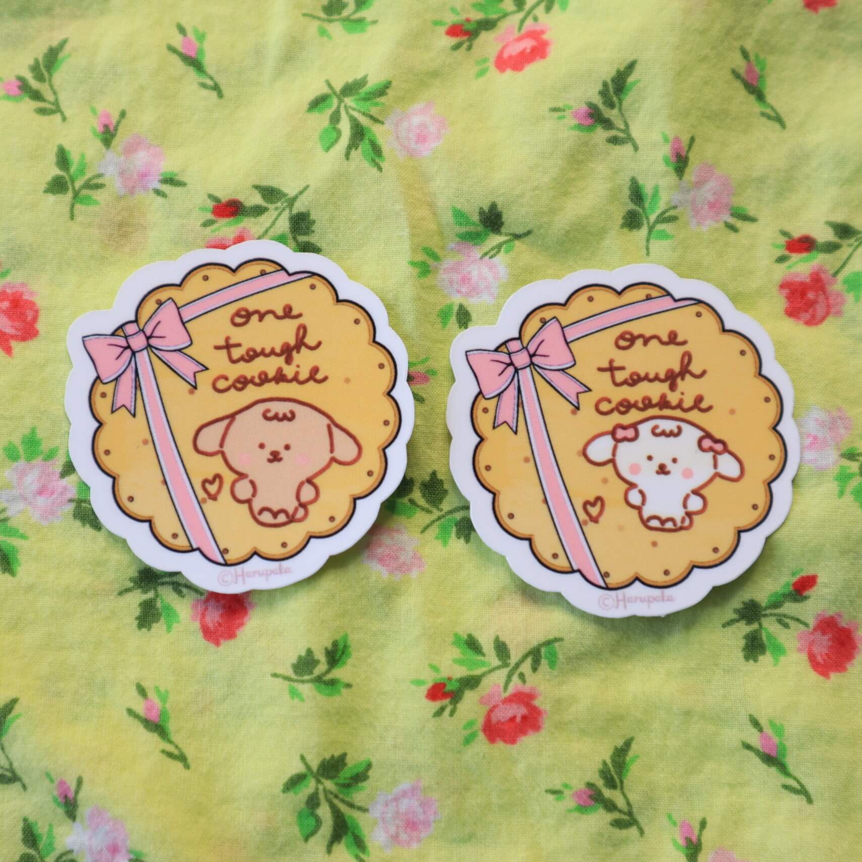 One Tough Cookie Cute Vinyl Sticker White Dog - Image 6