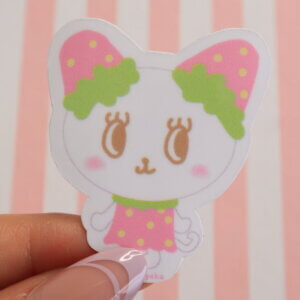 Strawberry Cat Vinyl Stickers