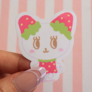 Strawberry Cat Vinyl Stickers