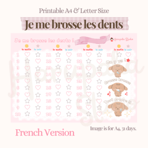 Journal de brossage des dents, Je me brosse les dents