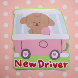 New Driver Car Decals | Vintage New Driver Car Stickers | Kawaii Dog Car Stickers