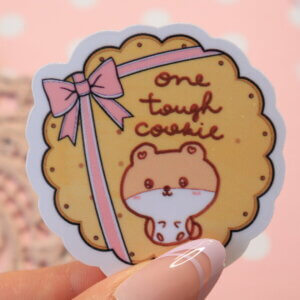 One Tough Cookie Cute Hamster Vinyl Stickers
