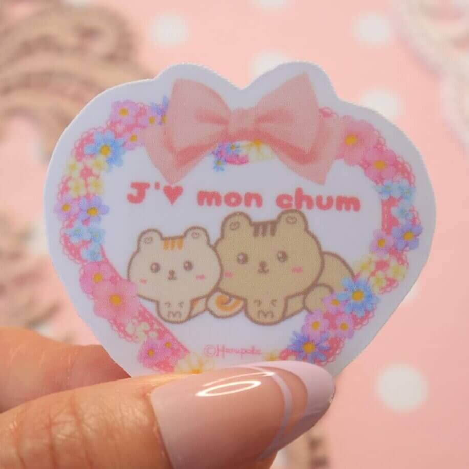 J'aime Mon Chum Cute Critters French Vinyl Stickers - Image 3