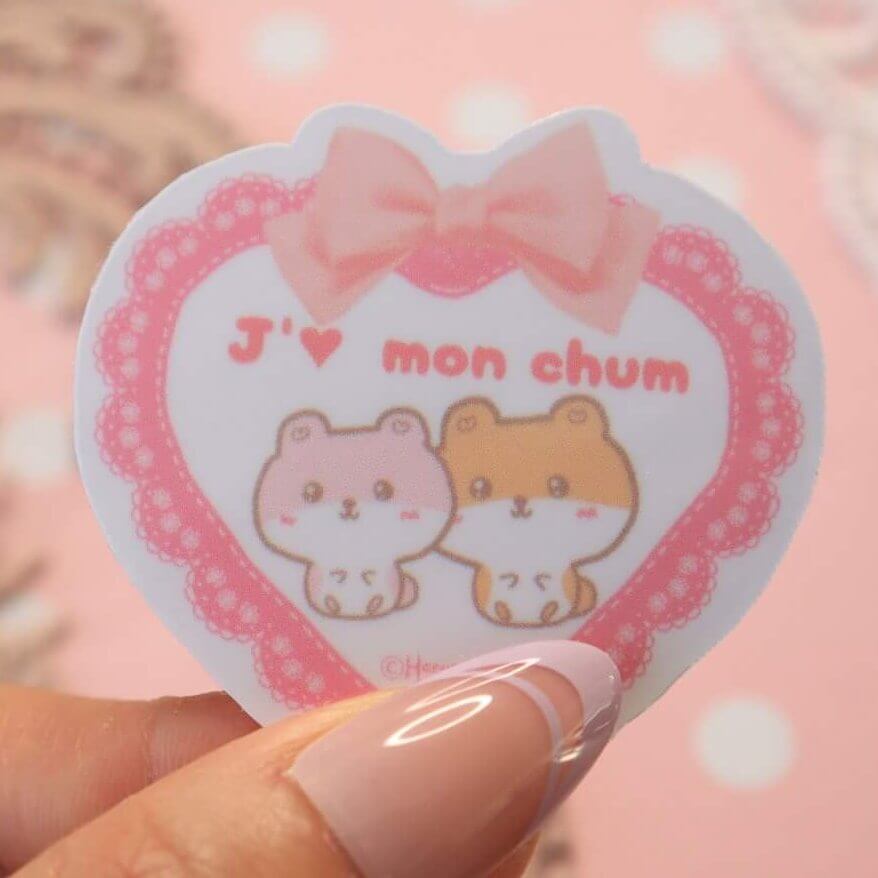 J'aime Mon Chum Cute Critters French Vinyl Stickers - Image 4