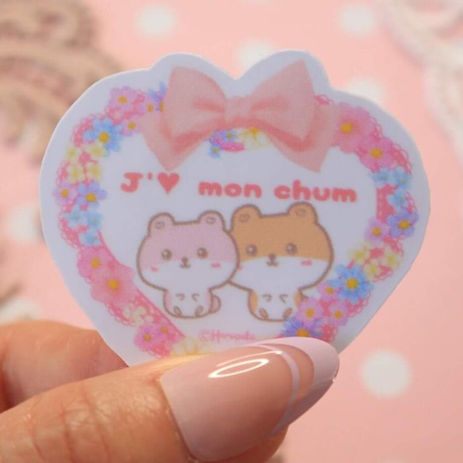 J'aime Mon Chum Cute Critters French Vinyl Stickers - Image 6