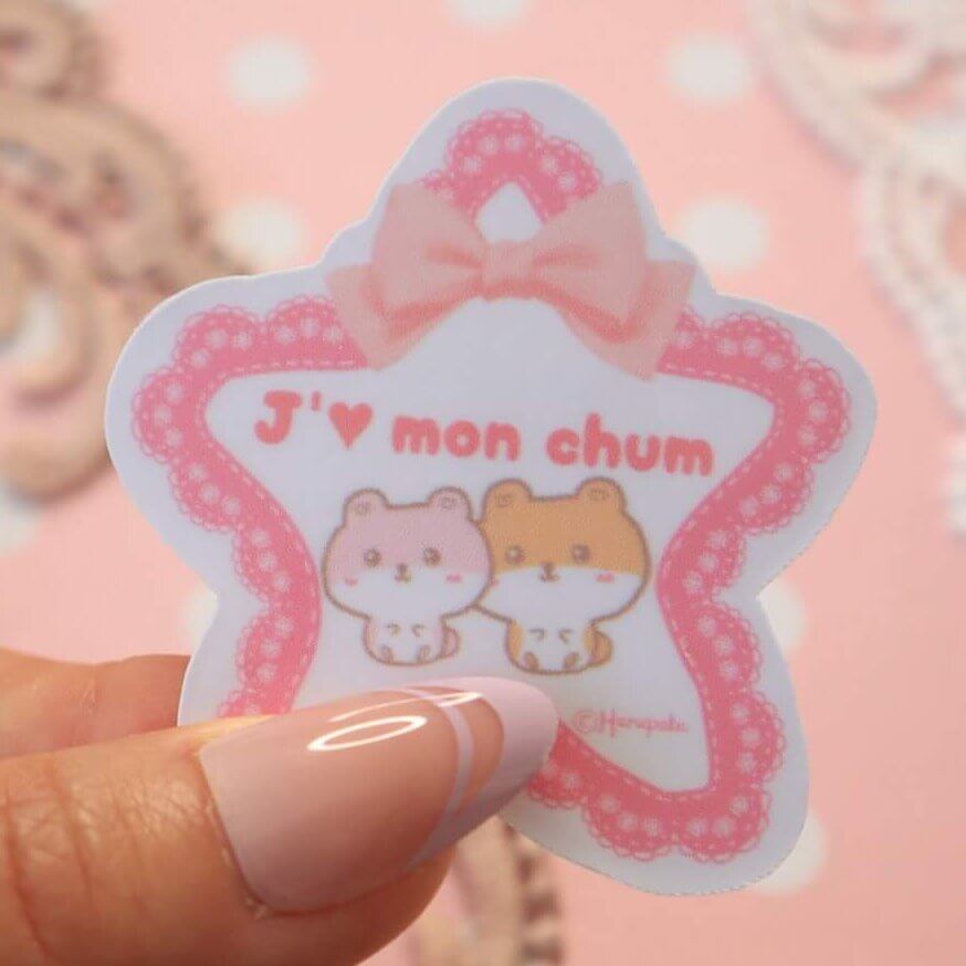 J'aime Mon Chum Cute Critters French Vinyl Stickers - Image 5