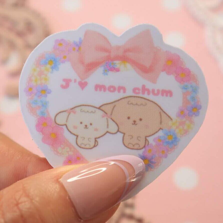 J'aime Mon Chum Cute Critters French Vinyl Stickers - Image 7