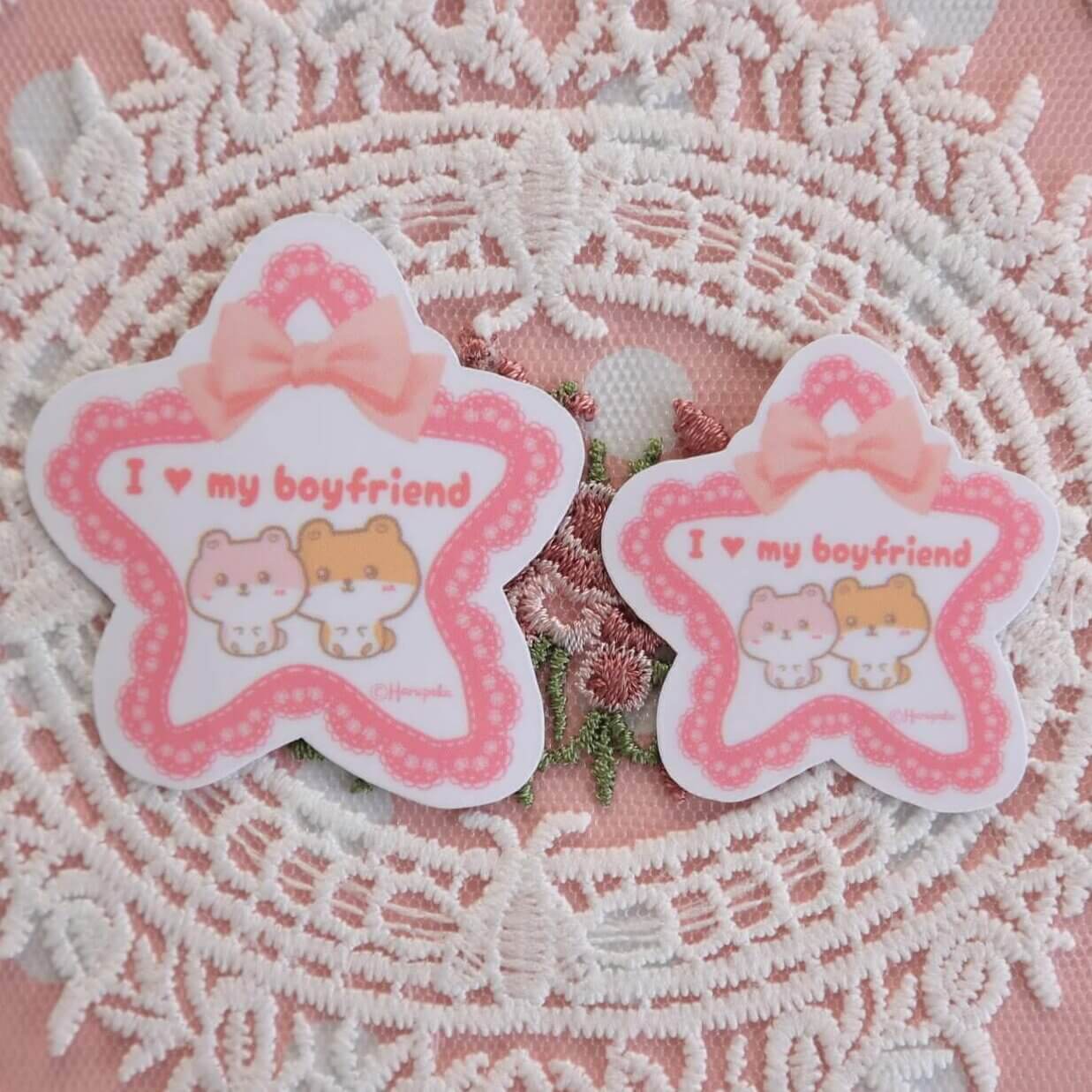 I Love My Boyfriend Cute Hamster Vinyl Stickers - Image 5