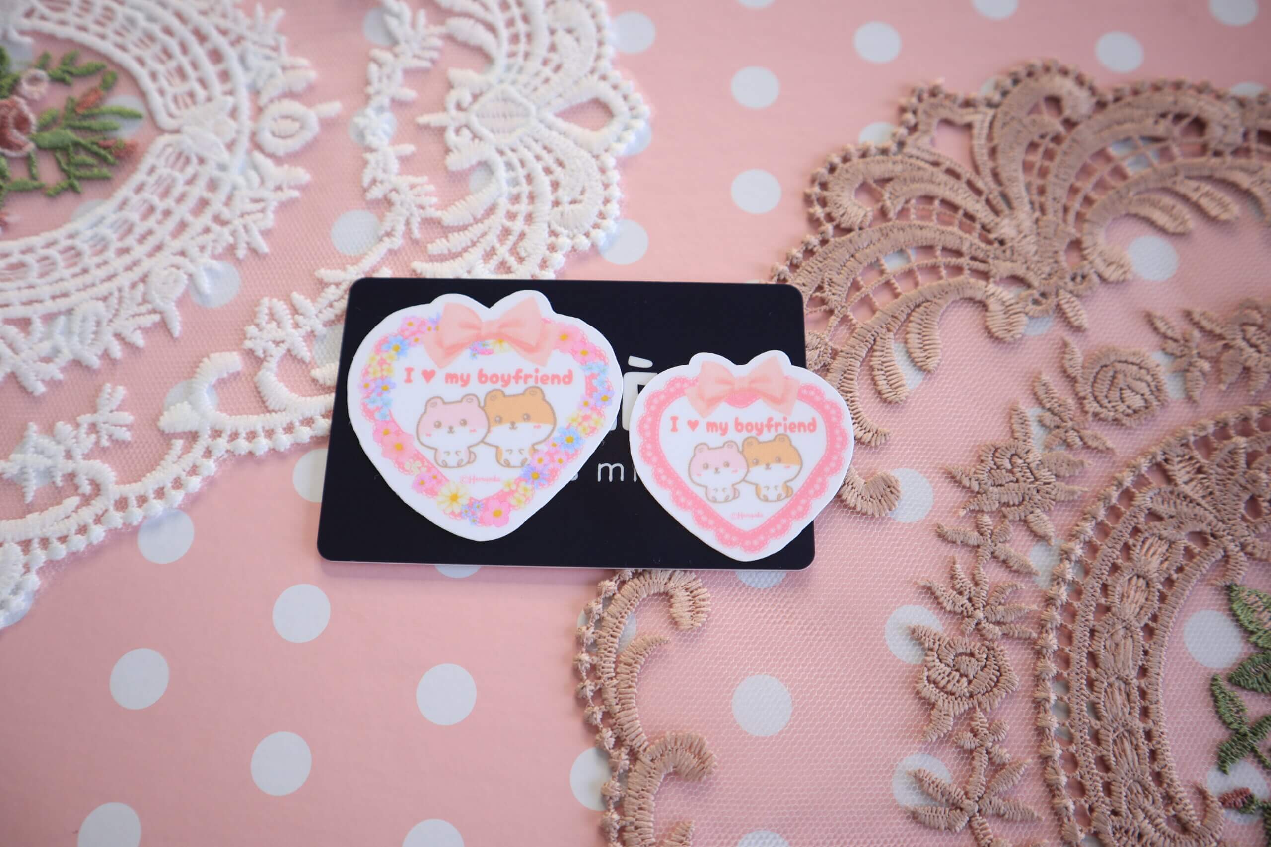 I Love My Boyfriend Cute Hamster Vinyl Stickers - Image 7
