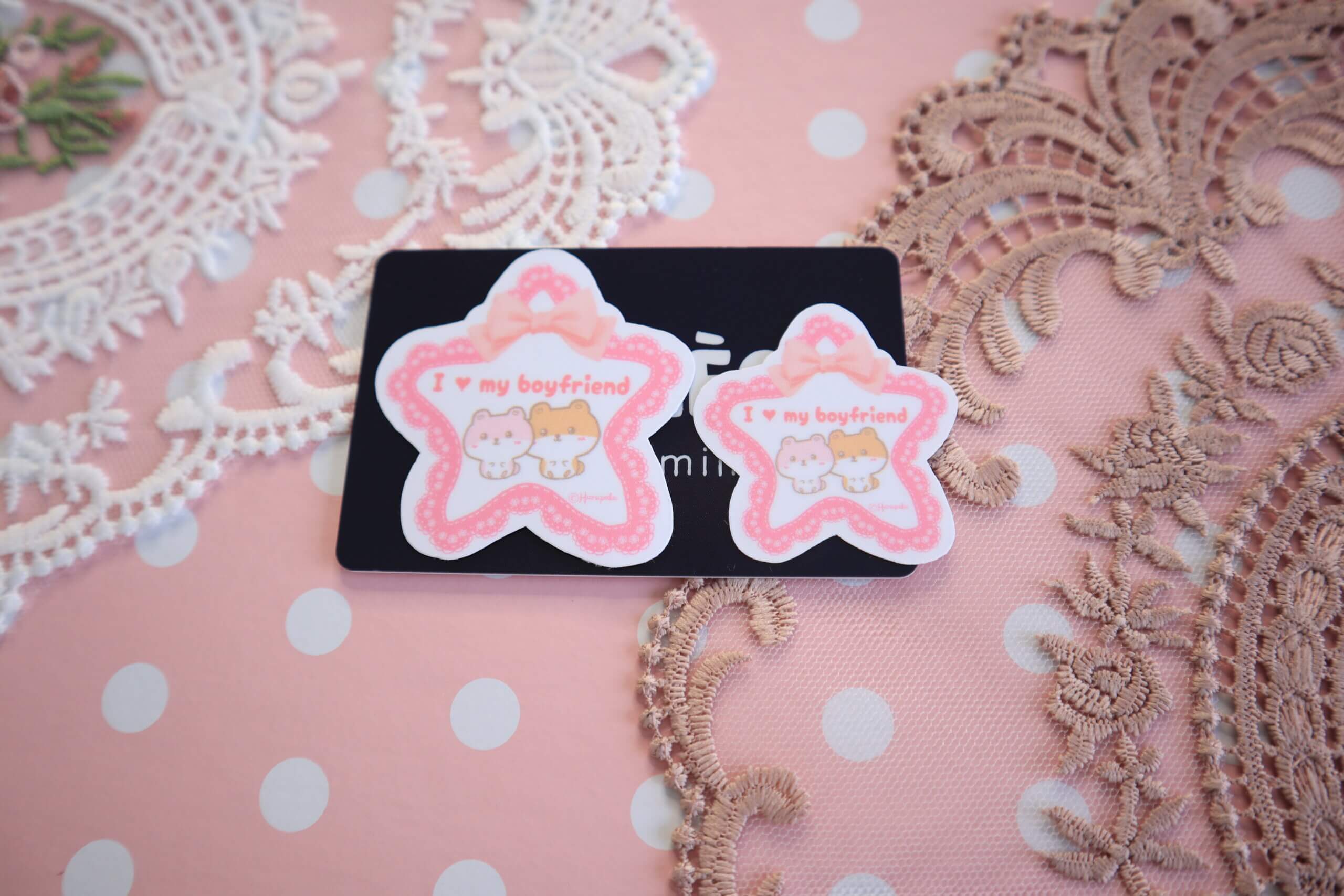 I Love My Boyfriend Cute Hamster Vinyl Stickers - Image 8