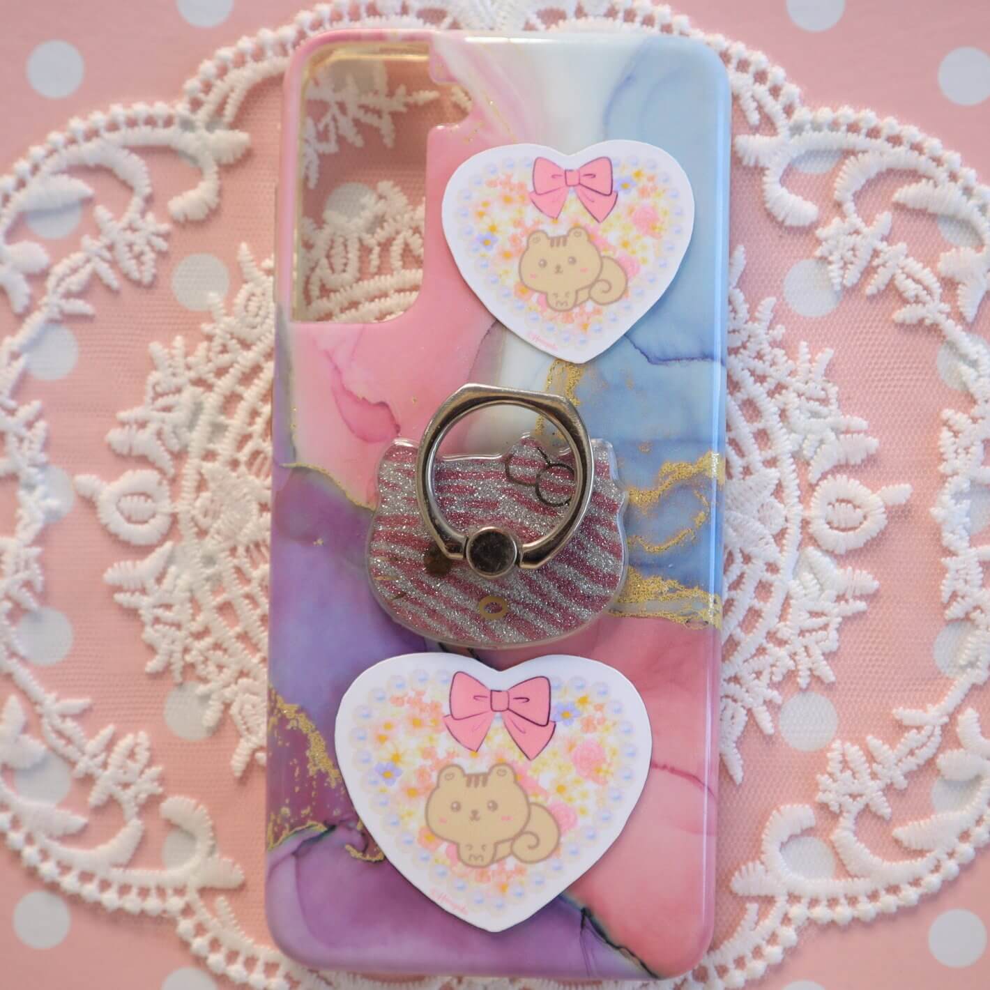 Heart Shaped Pearl Frame Cute Squirrel Stickers - Image 5