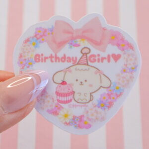 Birthday Girl Vinyl Sticker, Birthday Girl Sticker Badge
