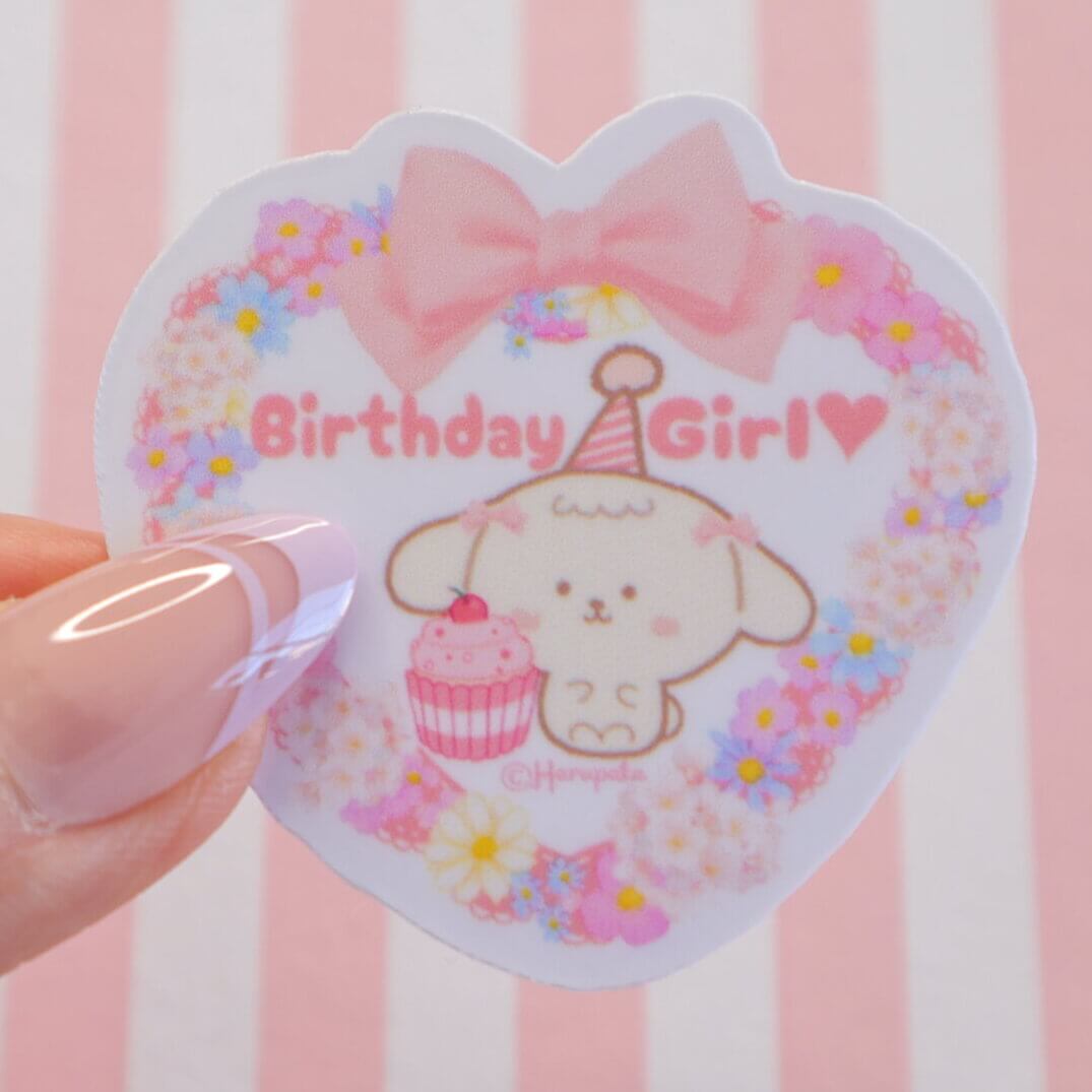 Birthday Girl Vinyl Sticker, Birthday Girl Sticker Badge
