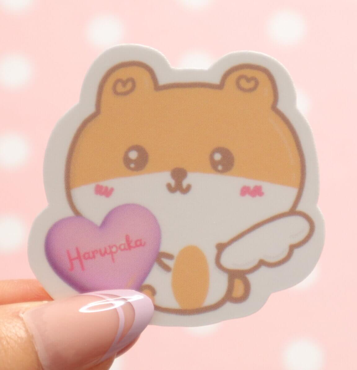 Handmade Hamster Angel Sticker: Kawaii Laptop Decal