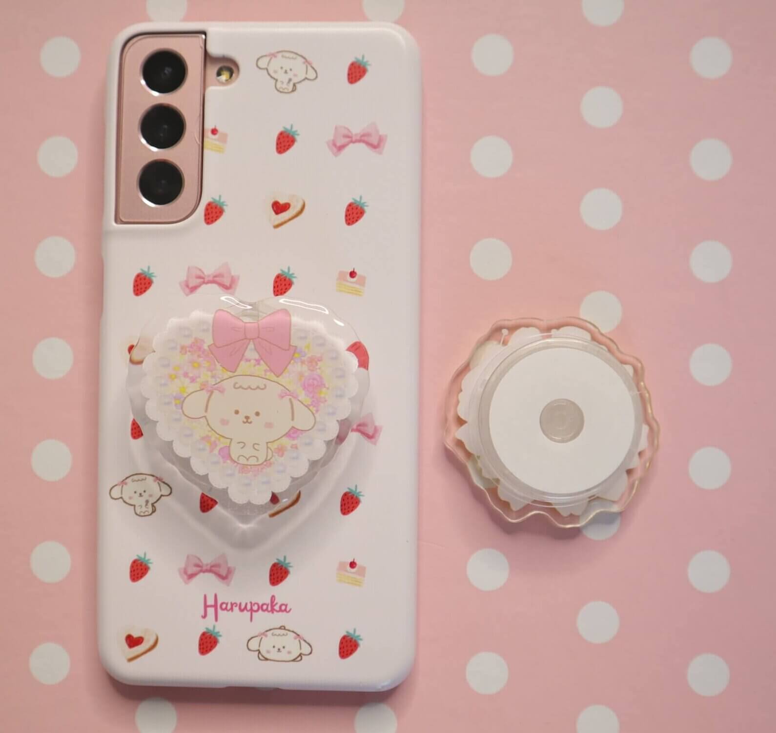 Kawaii Heart Phone Grip and Phone Stand: Pink Ribbon Acrylic Accessory - Image 3